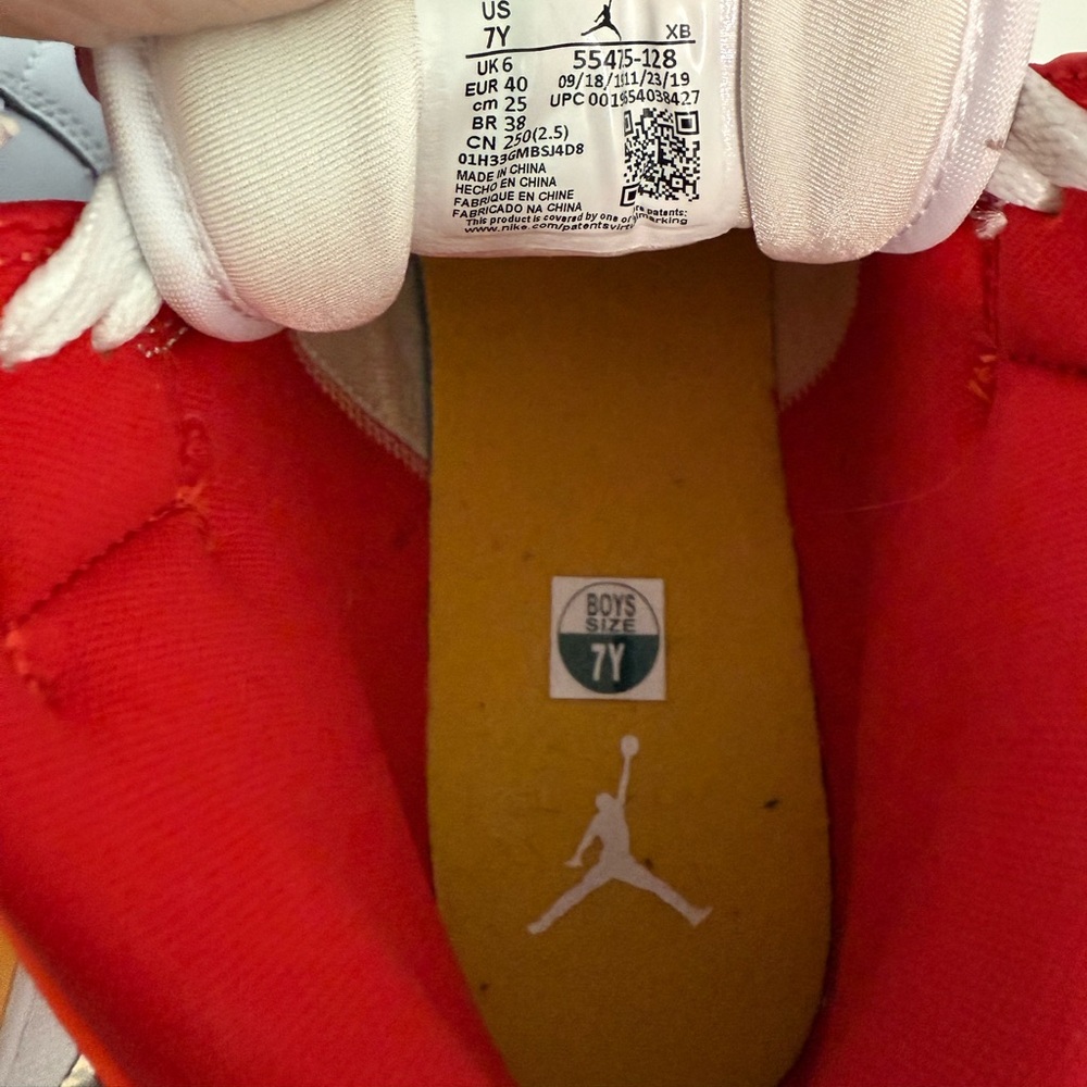 Jordan White Red High-Top Sneakers - Picture 6 of 10